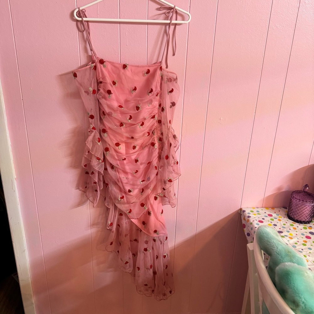 sugar thrillz floral embroidered pink dress UNRELEASED SAMPLE